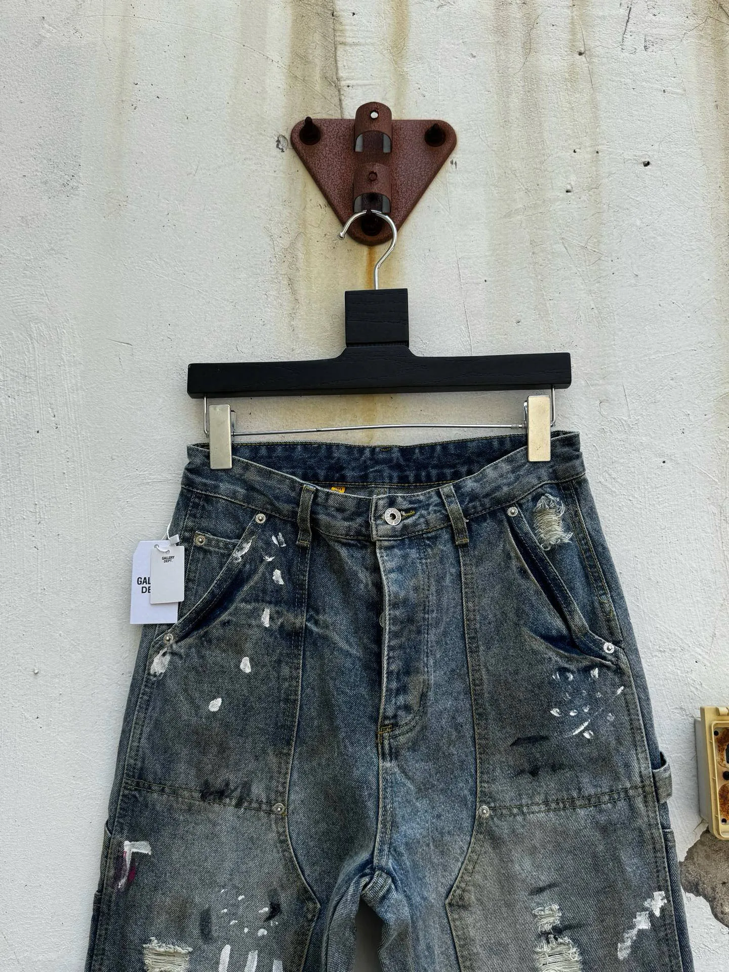 P260💰G97 GALLERY DEPT. Logging retro old stained ink denim bell bottoms washed jeans Size: 28 30 32 34 36